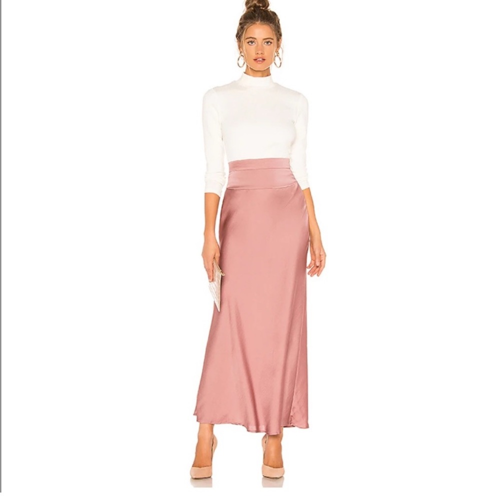 Free People Side Zip Mauve Pink Midi Skirt Size 6